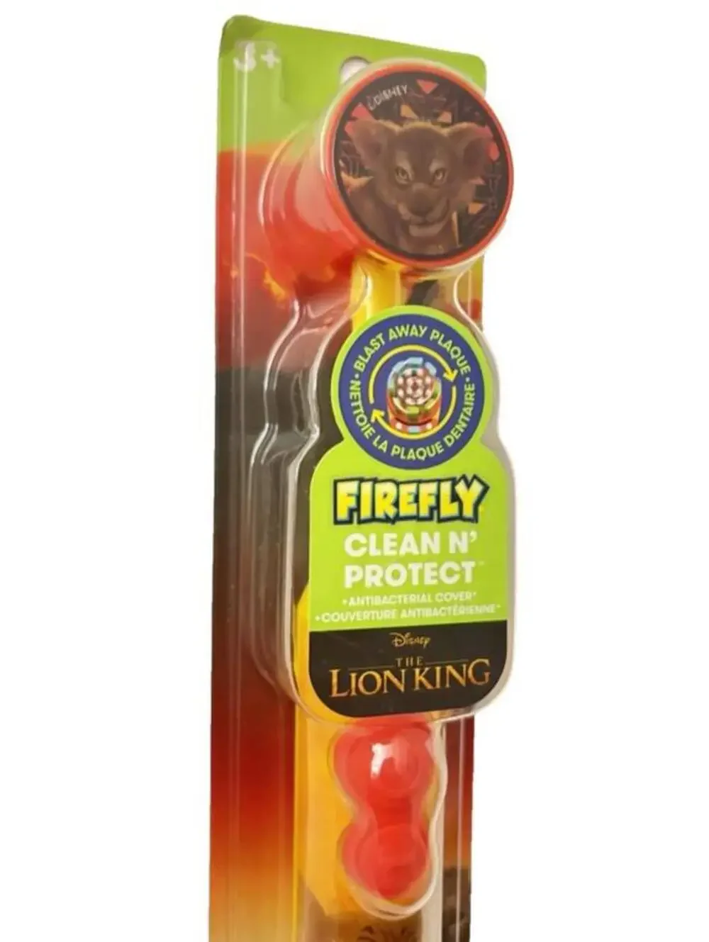 Firefly Disney Lion King Kids Powered Soft Toothbrush Clean N Protect Brush Caps